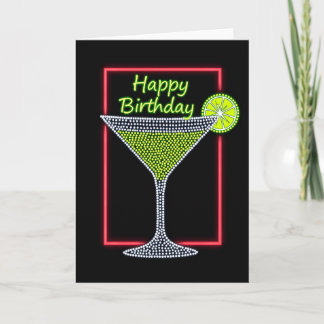 Lichtgevende Cocktail Verjaardagskaart Kaart