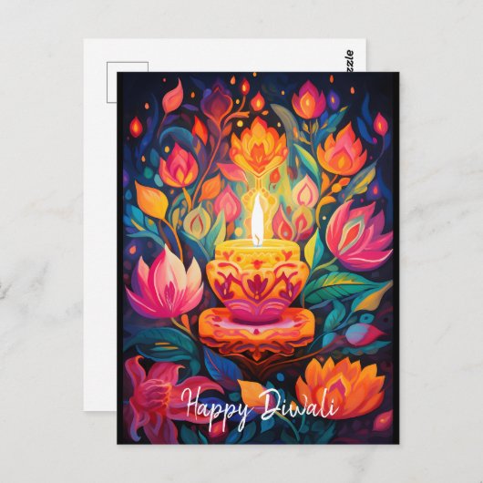 Lichtgevende Diwali Splendor Briefkaart (Voorkant / Achterkant)