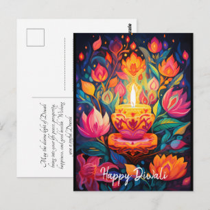 Lichtgevende Diwali Splendor Briefkaart