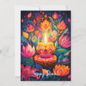 Lichtgevende Diwali Splendor kaart (Voorkant)