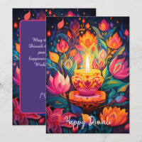 Lichtgevende Diwali Splendor kaart