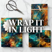 Lichtgevende draden: 3D licht weefselontwerp Inpakpapier Vel