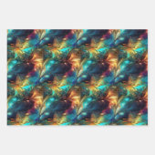 Lichtgevende draden: 3D licht weefselontwerp Inpakpapier Vel (Voorkant)