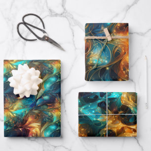 Lichtgevende draden: 3D licht weefselontwerp Inpakpapier Vel