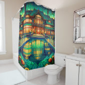 "Lichtgevende Estate: Twilight Reflections" Douchegordijn (In situ)