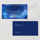 Lichtgevende etherische Abstract blauw & zilver Visitekaartje (Voorkant / Achterkant)