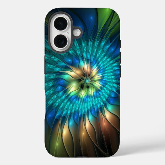 Lichtgevende Fantasie Bloem, Kleurrijke Abstracte Case-Mate iPhone Case (Achterkant)