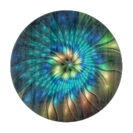 Lichtgevende Fantasie Bloem, Kleurrijke Abstracte  Snijplank