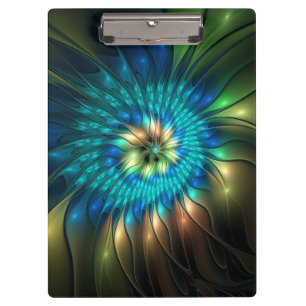 Lichtgevende fantasiebloem, kleurrijke abstracte f klembord
