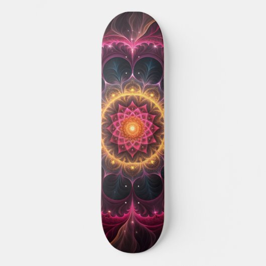 lichtgevende fractale bloem | Spiritueel kunstontw Persoonlijk Skateboard (Voorkant)