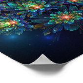 Lichtgevende fractale bloemenprint poster (Hoek)