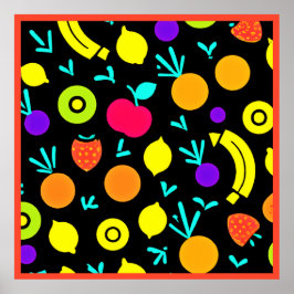 Lichtgevende Fruit Fiesta Poster