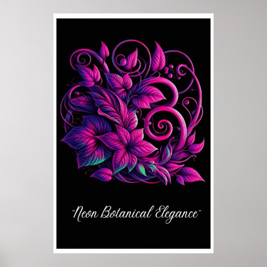 Lichtgevende gebladerte: een neondroom poster (Voorkant)