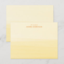 Lichtgevende gele Waterverf Ombre Note Kaart Notitiekaartje