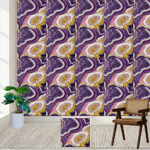 Lichtgevende Geode Tegel Pattern in Violet Pink &  Tegeltje