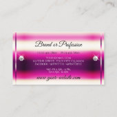 Lichtgevende Girly Roze Glitter Glamour Sterren Ju Visitekaartje (Achterkant)