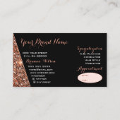 Lichtgevende Glitter Dark Roos Gold Visitekaartje (Achterkant)