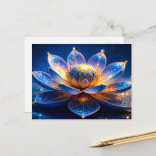 Lichtgevende gloeiende lotusbloem briefkaart
