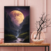 Lichtgevende Glow Moon Bergschaal Poster