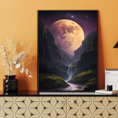 Lichtgevende Glow Moon Bergschaal Poster