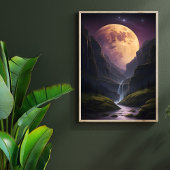 Lichtgevende Glow Moon Bergschaal Poster