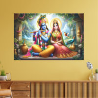 Lichtgevende Goden Kunst: Krishna Radha, Goddelijk