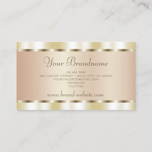 Lichtgevende gouden effect kleuren modern en elega visitekaartje (Achterkant)