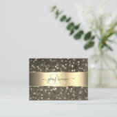 Lichtgevende Gouden Glitter Sterren Gouden Grens M Visitekaartje (Staand voorkant)