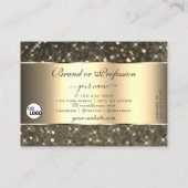 Lichtgevende Gouden Glitter Sterren Gouden Rand en Visitekaartje (Achterkant)