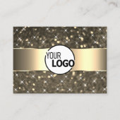 Lichtgevende Gouden Glitter Sterren Gouden Rand en Visitekaartje (Voorkant)
