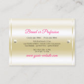 Lichtgevende Gouden Roze Paarse Glitter Diamonds L Visitekaartje (Achterkant)