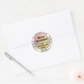 Lichtgevende Gouden Sparkle Glitter Kerstmisetiket Ronde Sticker (Envelop)
