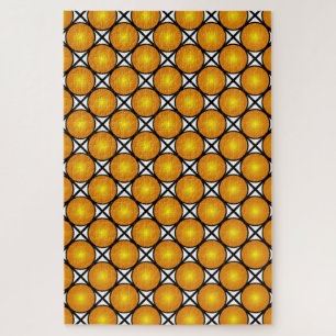 Lichtgevende gouden stippen zwart-wit roosterpatro legpuzzel
