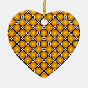 Lichtgevende gouden stippen zwart-witpatroon hart keramisch ornament