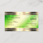 Lichtgevende groene marmeren gouden randen en Logo Visitekaartje (Achterkant)
