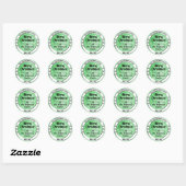 Lichtgevende Groene Sparkle Glitter Kerstmisetiket Ronde Sticker (Vel)