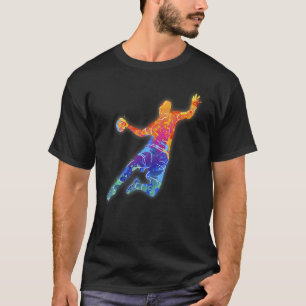 Lichtgevende handbalspeler voor handbalfans en atl t-shirt