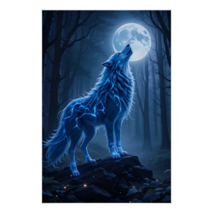 lichtgevende hemelwolf perfect poster