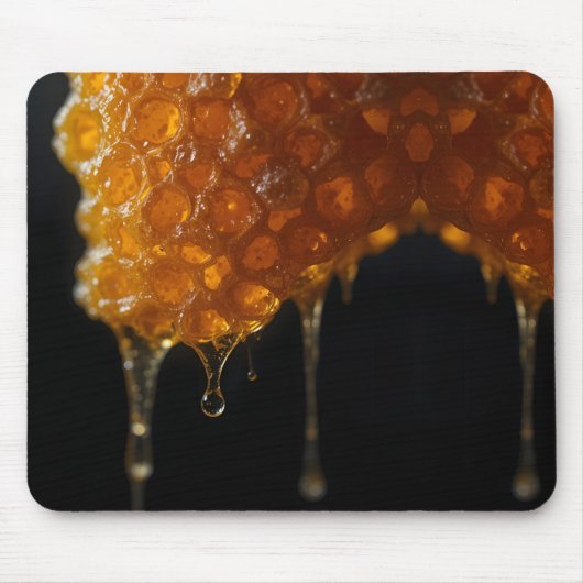 Lichtgevende honingraatmacro met vallende druppel muismat (Voorkant)