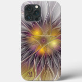 Lichtgevende Kleurrijke Bloem Abstract Fractal Mon Case-Mate iPhone Case (Achterkant)