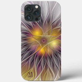 Lichtgevende Kleurrijke Bloem Abstract Fractal Mon Case-Mate iPhone Case