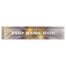 Lichtgevende Kleurrijke Bloem Abstracte Fractal Ti Naambordje