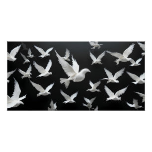 Lichtgevende kudde in donkere leegte perfect poster