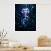 Lichtgevende kwal oceaangloed poster (Keuken)