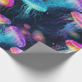 Lichtgevende kwal onderwaterpatroon cadeaupapier (Hoek)