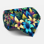 Lichtgevende lelies in een elektrische tuin stropdas (Opgerold)