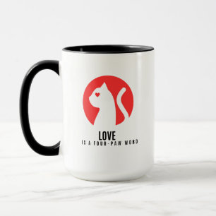 Lichtgevende Liefde Kat Silhouet Mok