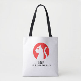 Lichtgevende Liefde Kat Silhouet Tote Bag