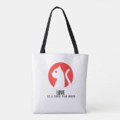 Lichtgevende Liefde Kat Silhouet Tote Bag (Achterkant)