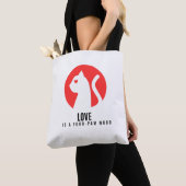 Lichtgevende Liefde Kat Silhouet Tote Bag (Dichtbij)